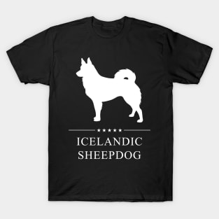 Icelandic Sheepdog Dog White Silhouette T-Shirt